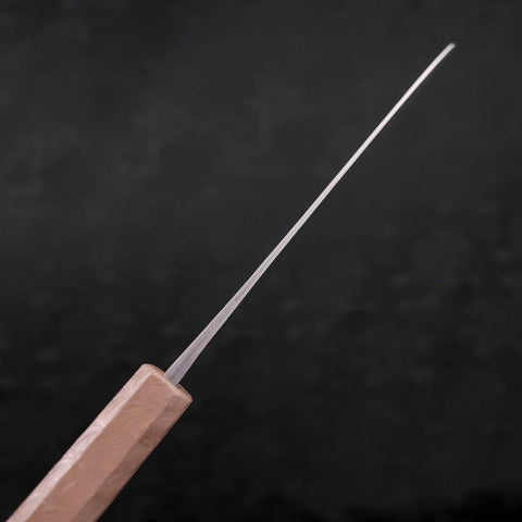 Santoku Blue Steel #2 Nashiji Stainless Clad White Urushi Handle 165mm (6.5”)-[Musashi]-[Japanese-Kitchen-Knives]