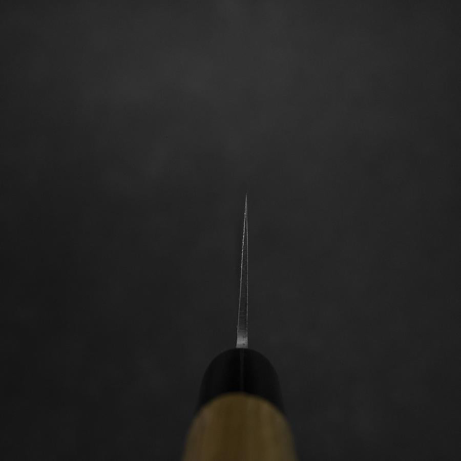 Santoku Blue Steel #2 Nashiji Stainless Yew Handle 165mm-[Musashi]-[Japanese-Kitchen-Knives]