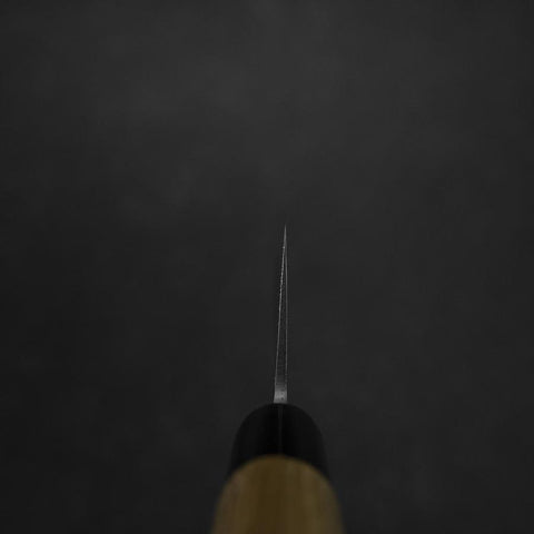 Santoku Blue Steel #2 Nashiji Stainless Yew Handle 165mm-[Musashi]-[Japanese-Kitchen-Knives]