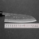 Santoku Blue Steel #2 Nashiji Stainless Yew Handle 165mm-[Musashi]-[Japanese-Kitchen-Knives]