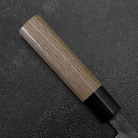 Santoku Blue Steel #2 Nashiji Stainless Yew Handle 165mm-[Musashi]-[Japanese-Kitchen-Knives]