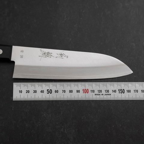 Santoku Blue Steel #2 Polished Western Handle 165mm (6.5”)-[Musashi]-[Japanese-Kitchen-Knives]