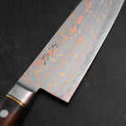 Santoku Blue Steel #2 Stainless Clad Colored Damascus Western Ironwood Handle 180mm (7”)-[Musashi]-[Japanese-Kitchen-Knives]