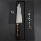 Santoku Blue Steel #2 Stainless Clad Colored Damascus Western Ironwood Handle 180mm (7”)-[Musashi]-[Japanese-Kitchen-Knives]