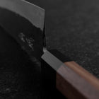 Santoku Blue Steel #2 Stainless Clad Kurouchi Buffalo Walnut Handle 165mm-[Musashi]-[Japanese-Kitchen-Knives]