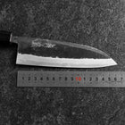 Santoku Blue Steel #2 Stainless Clad Kurouchi Buffalo Walnut Handle 165mm-[Musashi]-[Japanese-Kitchen-Knives]