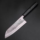 Santoku Blue Steel #2 Stainless Clad Nashiji Dark Blue Urushi Handle 165mm-[Musashi]-[Japanese-Kitchen-Knives]