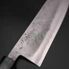 Santoku Blue Steel #2 Stainless Clad Nashiji Dark Blue Urushi Handle 165mm-[Musashi]-[Japanese-Kitchen-Knives]
