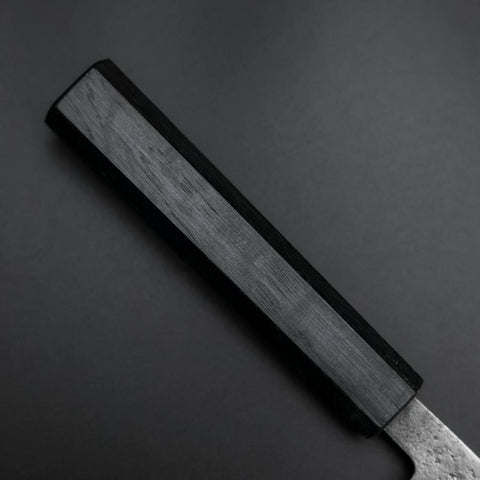 Santoku Blue Steel #2 Stainless Clad Nashiji Dark Blue Urushi Handle 165mm-[Musashi]-[Japanese-Kitchen-Knives]
