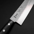 Santoku Blue Steel #2 Stainless Clad Tsuchime Western Handle Black 165mm-[Musashi]-[Japanese-Kitchen-Knives]