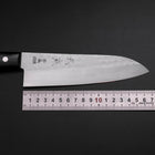 Santoku Blue Steel #2 Stainless Clad Tsuchime Western Handle Black 165mm-[Musashi]-[Japanese-Kitchen-Knives]