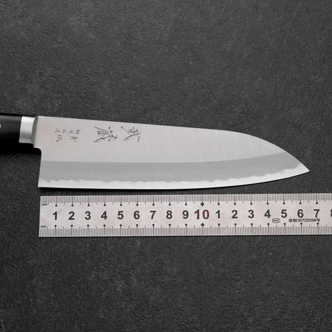 Santoku Blue Steel #2 Stainless Clad Western Handle 165mm (6.5”)-[Musashi]-[Japanese-Kitchen-Knives]