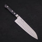 Santoku Blue Steel #2 Tsuchime Stainless Clad Western Handle 175mm (6.8”)-[Musashi]-[Japanese-Kitchen-Knives]