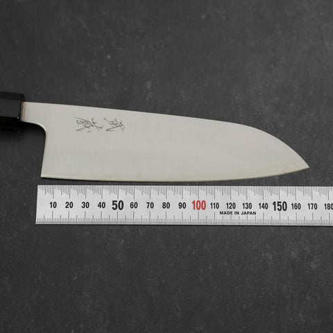Santoku Blue Super Polished Buffalo Ebony Handle 165mm (6.5”)-[Musashi]-[Japanese-Kitchen-Knives]