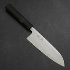 Santoku Blue Super Polished Buffalo Ebony Handle 165mm (6.5”)-[Musashi]-[Japanese-Kitchen-Knives]