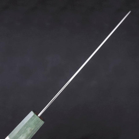 Santoku Blue Super Polished Maple Green Handle 180mm (7”)-[Musashi]-[Japanese-Kitchen-Knives]