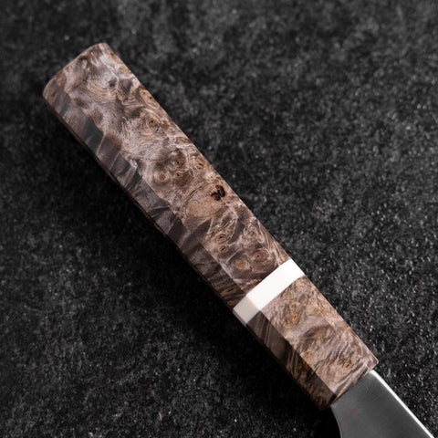 Santoku Blue Super Polished Maple Handle 180mm (7”)-[Musashi]-[Japanese-Kitchen-Knives]