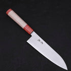 Santoku Blue Super Polished Maple Red Handle 180mm (7”)-[Musashi]-[Japanese-Kitchen-Knives]