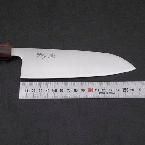 Santoku Blue Super Polished Sumi Urushi Handle 165mm (6.5”)-[Musashi]-[Japanese-Kitchen-Knives]