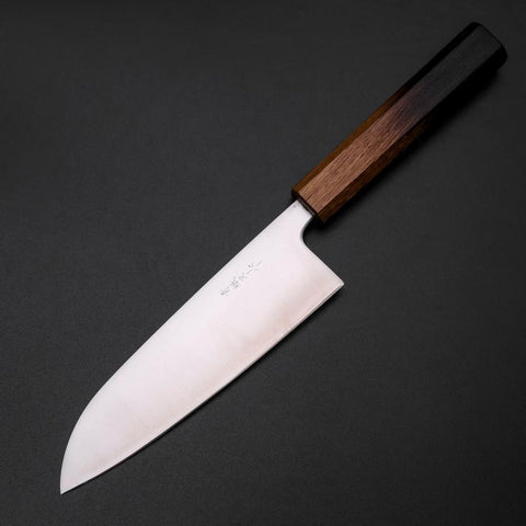 Santoku Blue Super Polished Yaki Urushi Handle 165mm (6.5”)-[Musashi]-[Japanese-Kitchen-Knives]