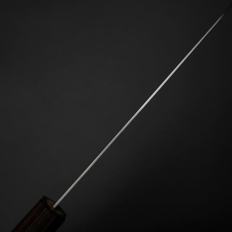 Santoku Blue Super Polished Zelkova Handle 165mm-[Musashi]-[Japanese-Kitchen-Knives]