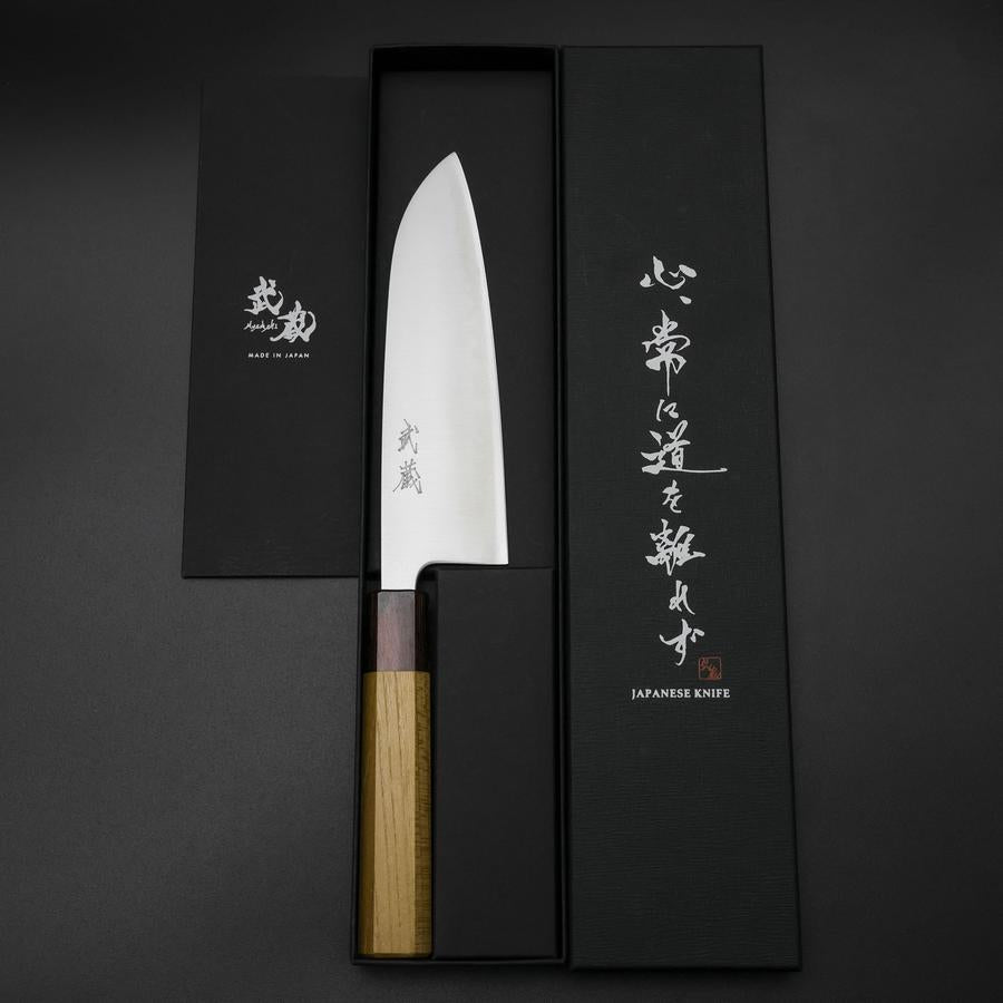 Santoku Blue Super Polished Zelkova Handle 165mm – MUSASHI