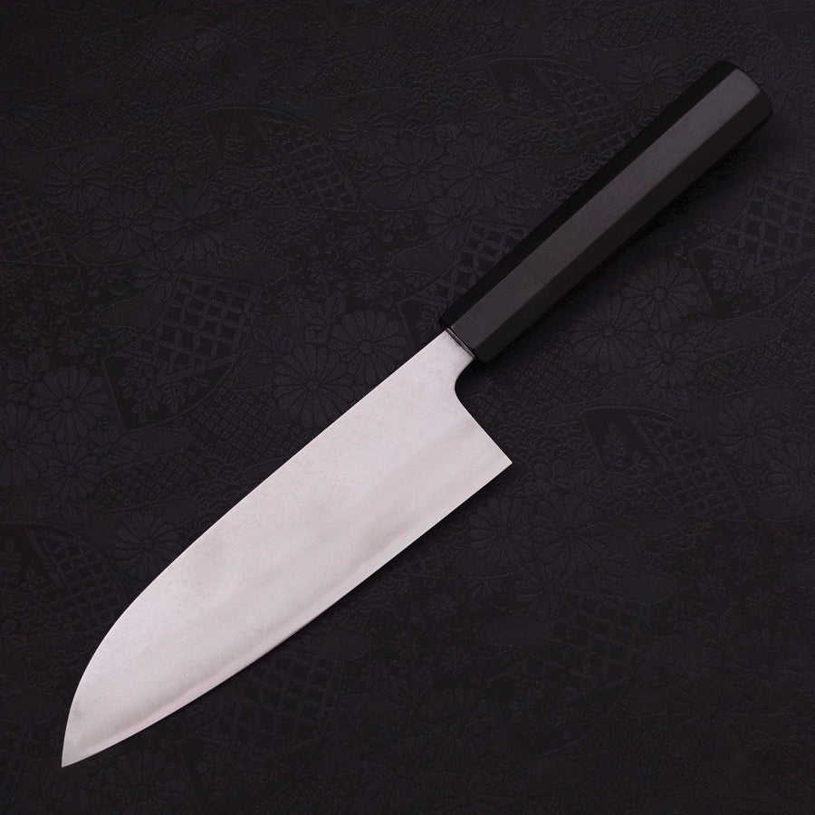 Santoku Blue steel #2 Damascus Buffalo Ebony Handle 165mm-Blue steel #2-Damascus-Japanese Handle-[Musashi]-[Japanese-Kitchen-Knives]