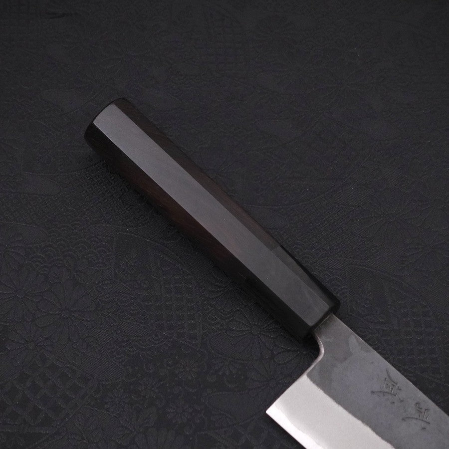 Santoku Blue steel #2 Kurouchi Buffalo Ebony Handle 165mm-Blue steel #2-Kurouchi-Japanese Handle-[Musashi]-[Japanese-Kitchen-Knives]