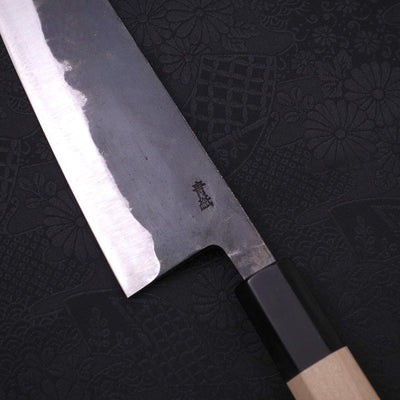 Santoku Blue steel #2 Kurouchi Buffalo Magnolia Handle 165mm-Blue steel #2-Kurouchi-Japanese Handle-[Musashi]-[Japanese-Kitchen-Knives]