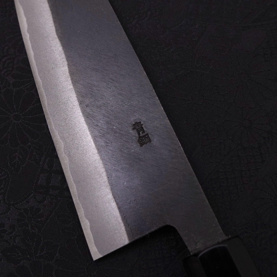Santoku Blue Steel #2 Kurouchi Chokin Sakura-Fuji Buffalo Ebony