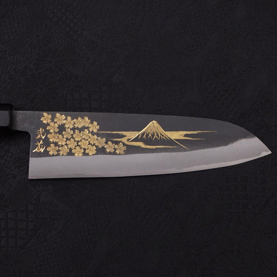 三徳 青紙2号 黒打 桜-富士山 黒檀水牛柄 170mm – MUSASHI