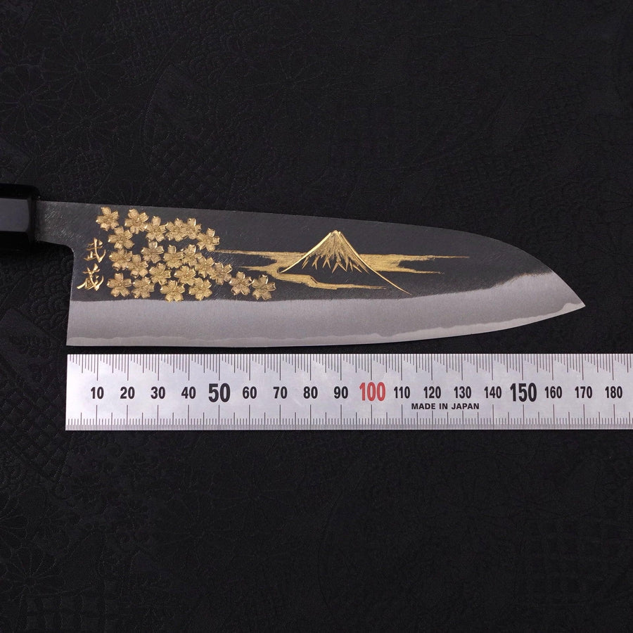 三徳 青紙2号 黒打 桜-富士山 黒檀水牛柄 170mm – MUSASHI