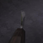 Santoku Blue Steel #2 Kurouchi Damascus Buffalo Ebony Handle 165mm-[Musashi]-[Japanese-Kitchen-Knives]