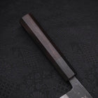 Santoku Blue Steel #2 Kurouchi Damascus Buffalo Ebony Handle 165mm-[Musashi]-[Japanese-Kitchen-Knives]
