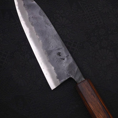 Santoku Blue steel #2 Kurouchi Sumi Urushi Handle 150mm-Blue steel #2-Kurouchi-Japanese Handle-[Musashi]-[Japanese-Kitchen-Knives]