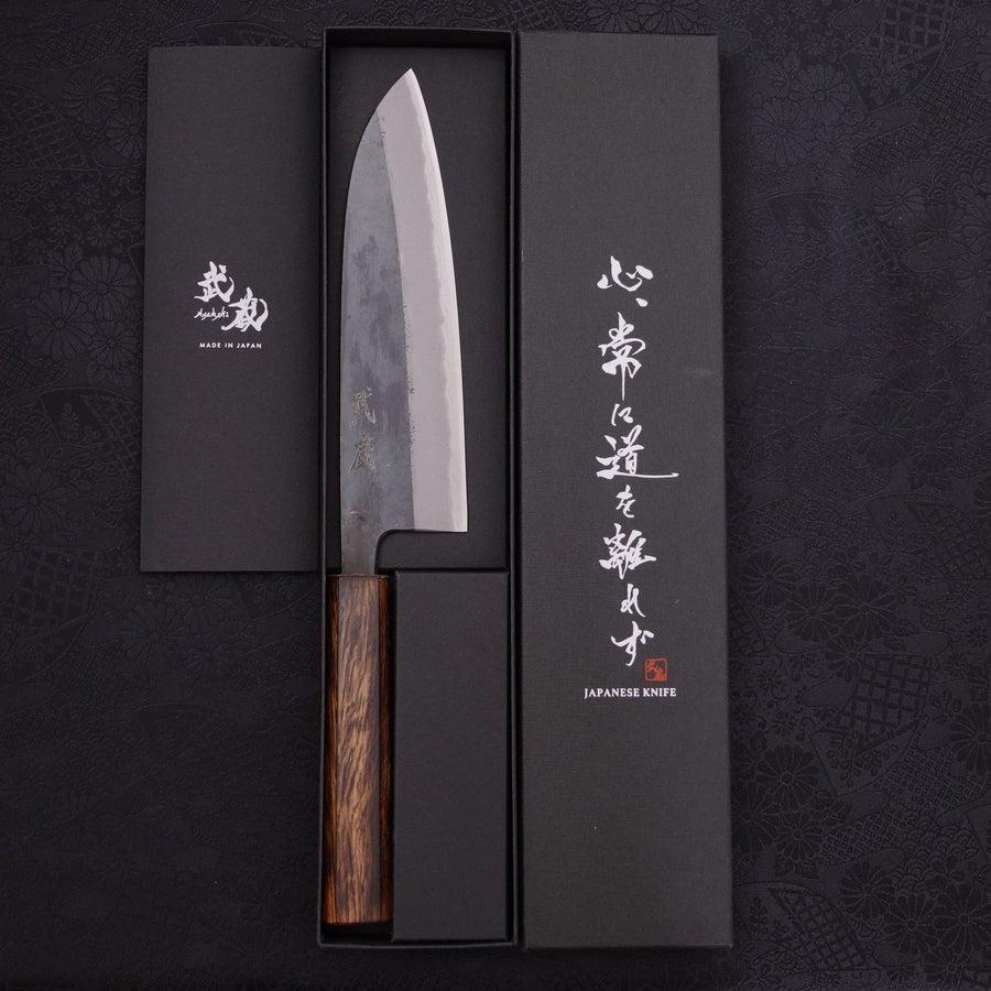 Santoku Blue steel #2 Kurouchi Sumi Urushi Handle 180mm-Blue steel #2-Kurouchi-Japanese Handle-[Musashi]-[Japanese-Kitchen-Knives]