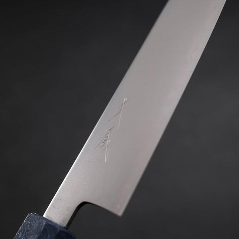 Santoku Chromax Polished Blue Urushi Handle 170mm (6.7”)-[Musashi]-[Japanese-Kitchen-Knives]