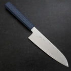 Santoku Chromax Polished Blue Urushi Handle 170mm (6.7”)-[Musashi]-[Japanese-Kitchen-Knives]