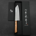 Santoku Chromax Tsuchime Brown Western Handle 165mm (6.5”)-[Musashi]-[Japanese-Kitchen-Knives]