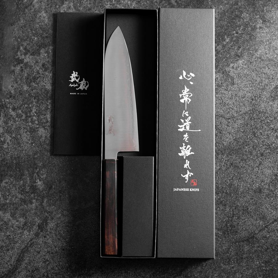 Santoku HAP-40 Polished Ebony Handle 180mm (7”)-[Musashi]-[Japanese-Kitchen-Knives]