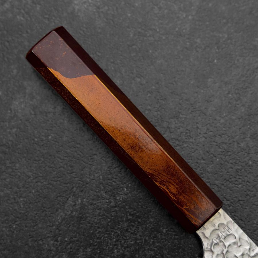 Santoku HAP-40 Tsuchime Red Urushi Handle 180mm-[Musashi]-[Japanese-Kitchen-Knives]