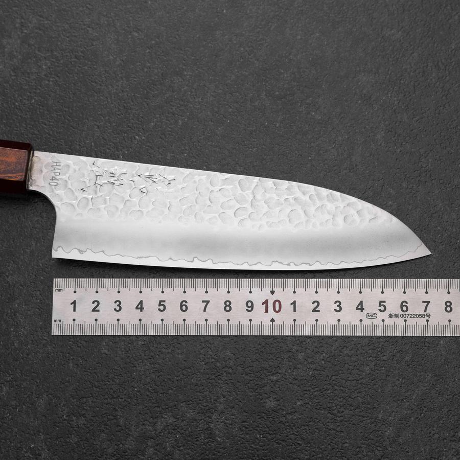 Santoku HAP-40 Tsuchime Red Urushi Handle 180mm-[Musashi]-[Japanese-Kitchen-Knives]