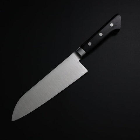 Santoku Molybdenum Polished Western Black Handle 175mm (6.8”)-[Musashi]-[Japanese-Kitchen-Knives]