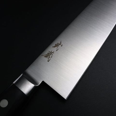 Santoku Molybdenum Polished Western Black Handle 175mm (6.8”)-[Musashi]-[Japanese-Kitchen-Knives]