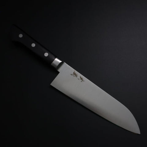 Santoku Molybdenum Polished Western Black Handle 175mm-[Musashi]-[Japanese-Kitchen-Knives]