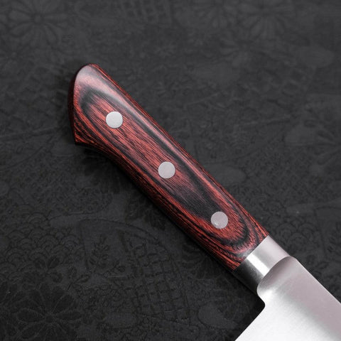 Santoku Molybdenum Polished Western Mahogany Handle 180mm (7”)-[Musashi]-[Japanese-Kitchen-Knives]