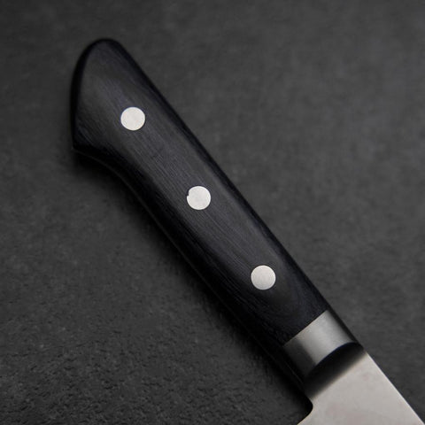 Santoku Molybdenum Polished Western Purple Handle 180mm-[Musashi]-[Japanese-Kitchen-Knives]