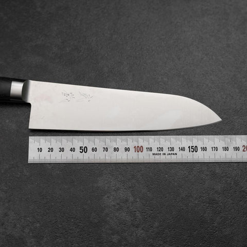 Santoku Molybdenum Polished Western Purple Handle 180mm-[Musashi]-[Japanese-Kitchen-Knives]