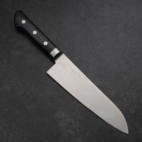 Santoku Molybdenum Polished Western Purple Handle 180mm-[Musashi]-[Japanese-Kitchen-Knives]