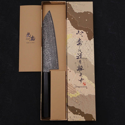 Santoku SG-2 Black Damascus Buffalo Ebony Handle 180mm-Damascus-SG-2-Japanese Handle-[Musashi]-[Japanese-Kitchen-Knives]